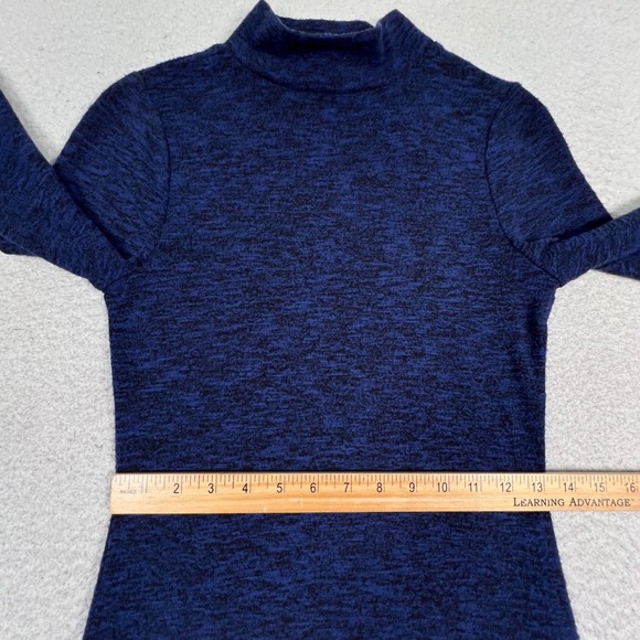 NWT Express Sweater Dress Womens Small Mock Neck Cozy Long Sleeve Blue Black - Picture 9 of 12